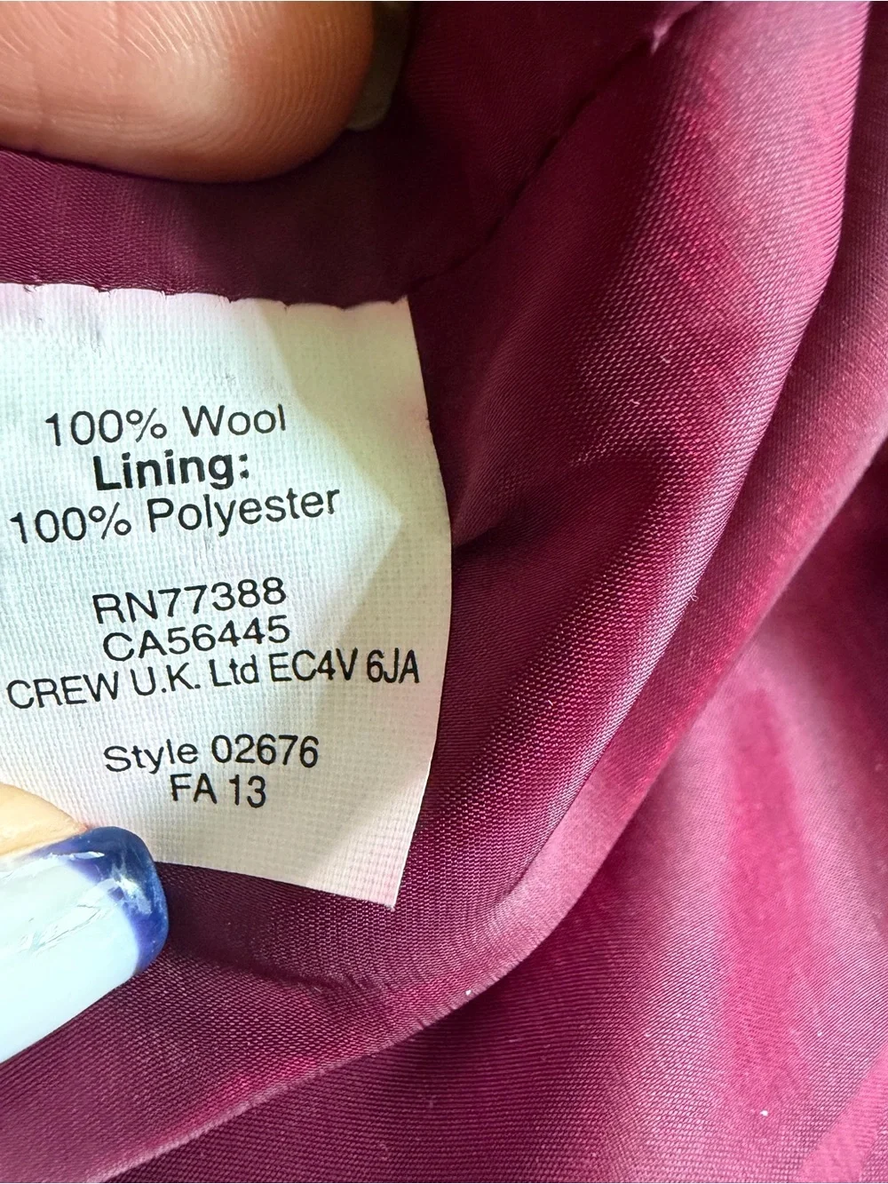 J. Crew Classic Wool #2 Pencil Skirt in Pinot Noir